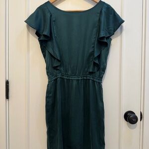 Amour Vert 100% Silk Dress – Teal Green (Size S)
